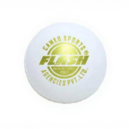 Flash poly cricket ball white synthetic practice ball