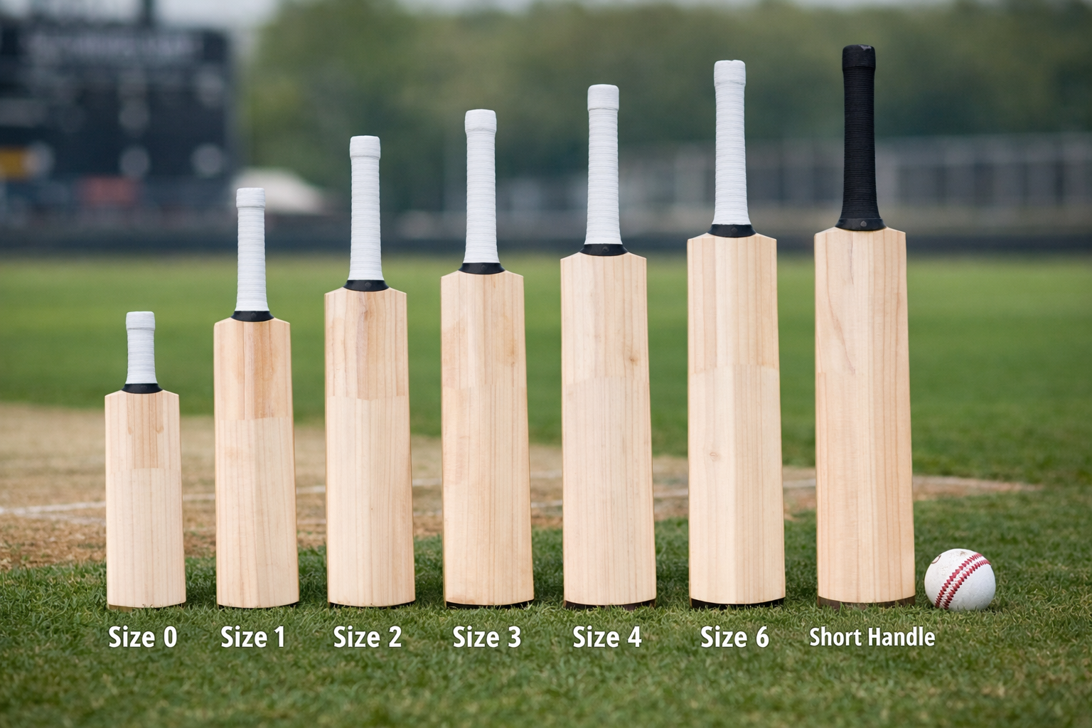 Cricket bat size and weight comparison by age and height