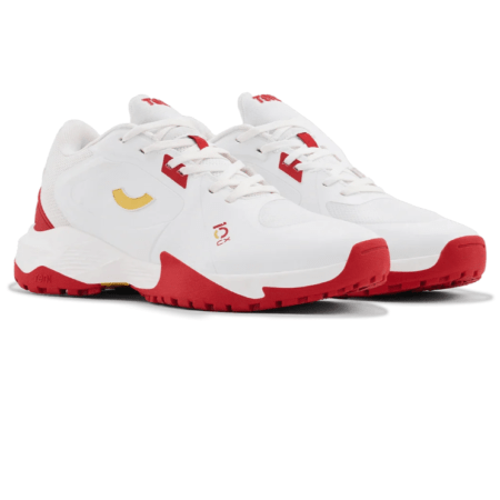 Tenxu All Rounder Cricket Rubber Shoes Bright White Racing Red